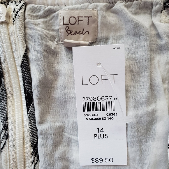 NWT LOFT Plus Gingham Flounce Tie Waist Dress - Picture 6 of 7